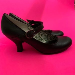 Black Buckle Heels